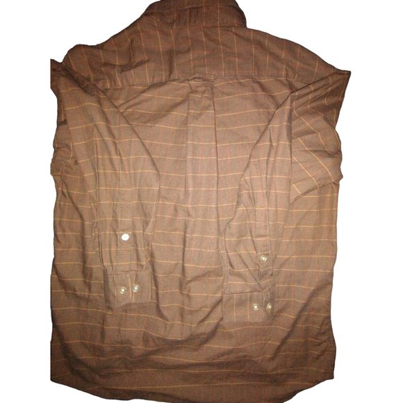 Orvis Shirt Long Sleeve Mens Large‎ Brown Check Shacket - Picture 2 of 6